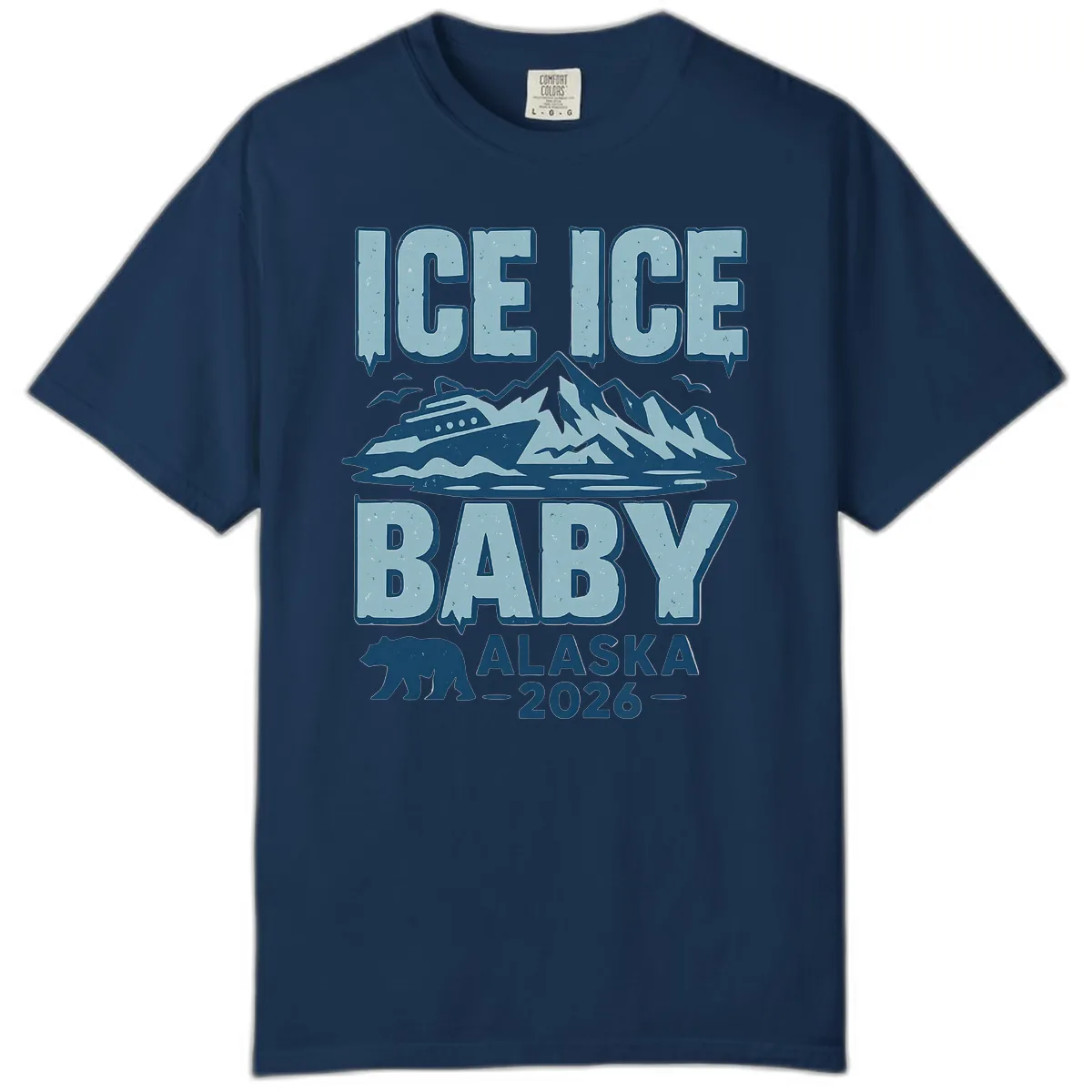 Ice Ice Baby Alaska Cruise Comfort Color in Navy