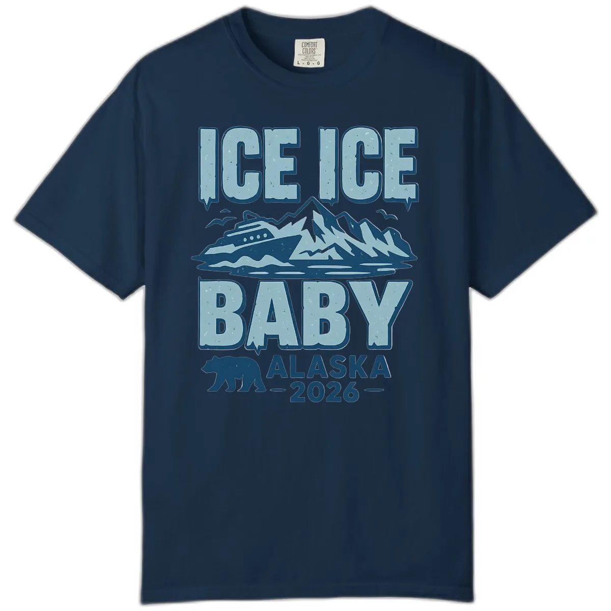 Ice Ice Baby Alaska Cruise Comfort Color in True Navy