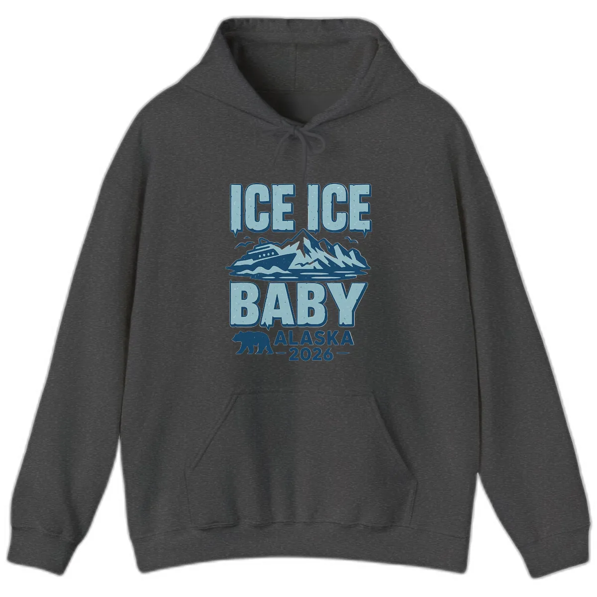 Ice Ice Baby Alaska Cruise Hoodie in Dark Heather