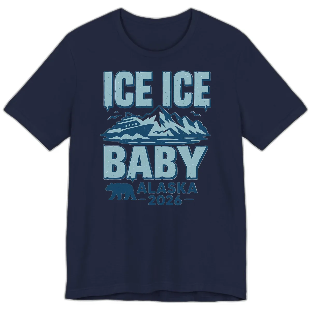 Ice Ice Baby Alaska Cruise Premium T-Shirt in Navy