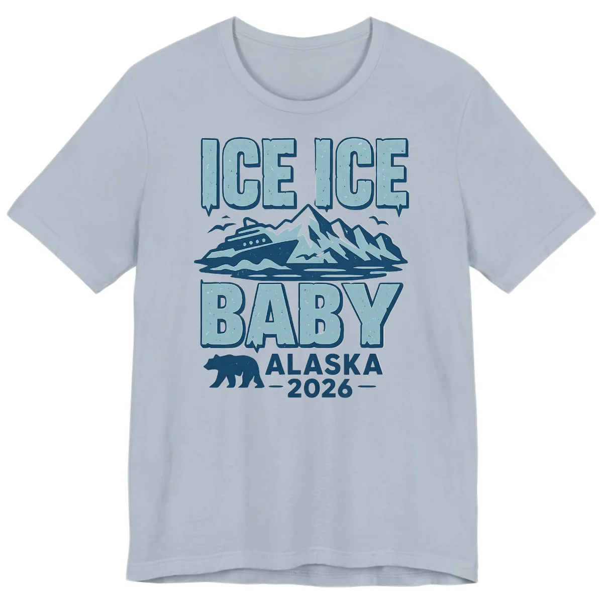 Ice Ice Baby Alaska Cruise Premium T-Shirt in Light Blue