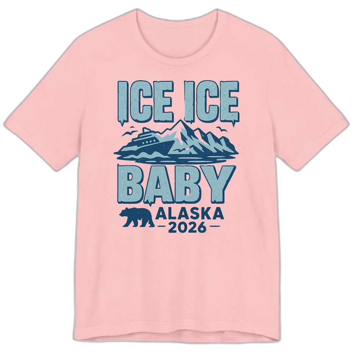 Ice Ice Baby Alaska Cruise Premium T-Shirt in Pink