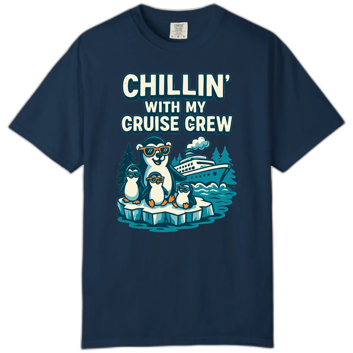 Chillin' With My Cruise Crew Comfort Color in True Navy