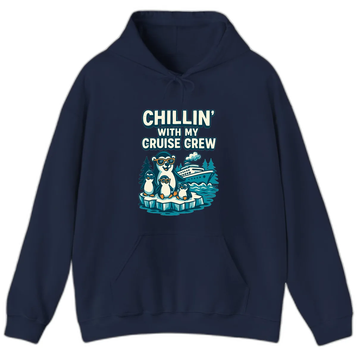 Chillin' With My Cruise Crew Hoodie in Navy