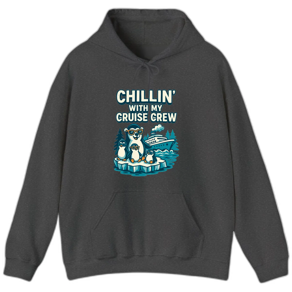 Chillin' With My Cruise Crew Hoodie in Dark Heather