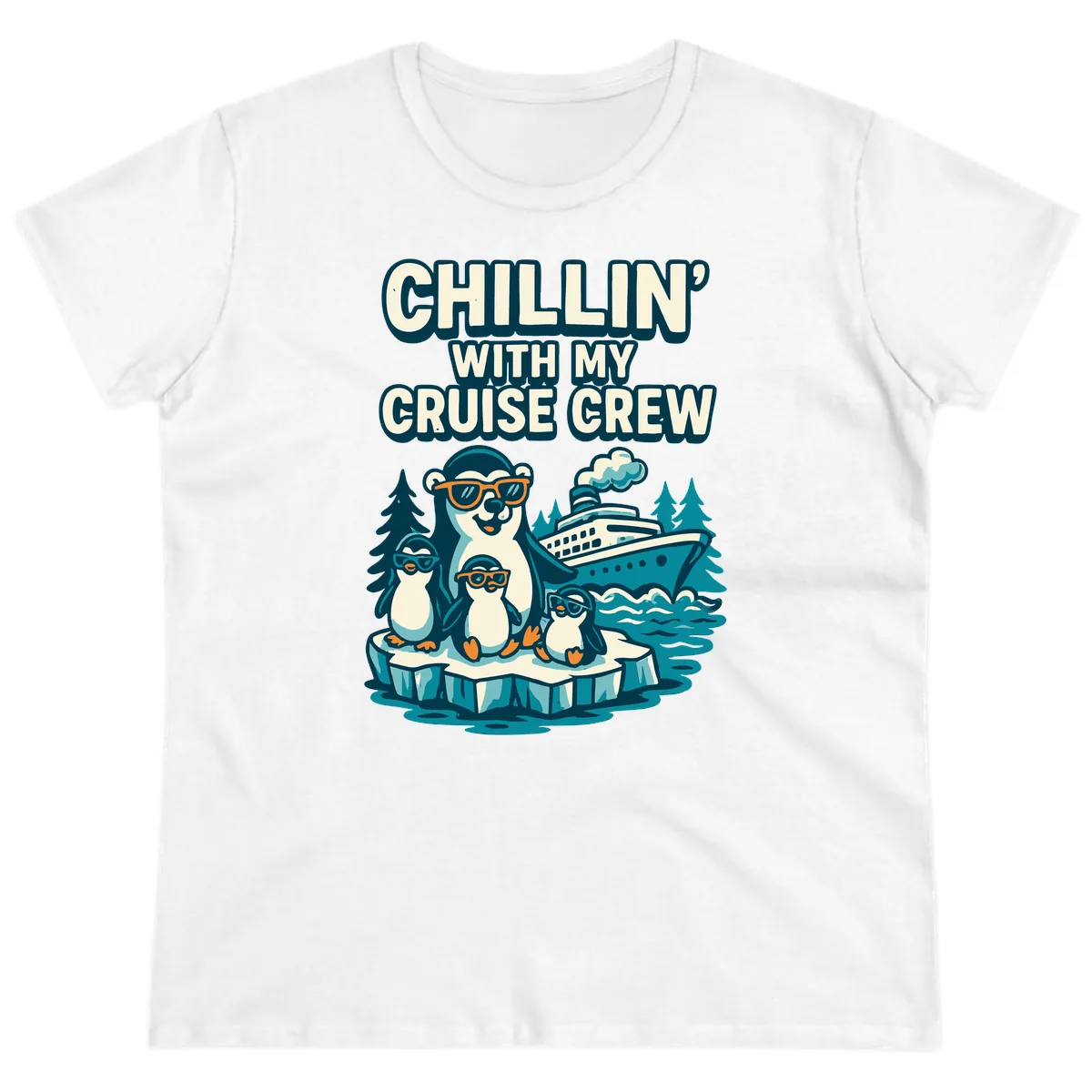 Chillin' With My Cruise Crew Ladies Tee in White