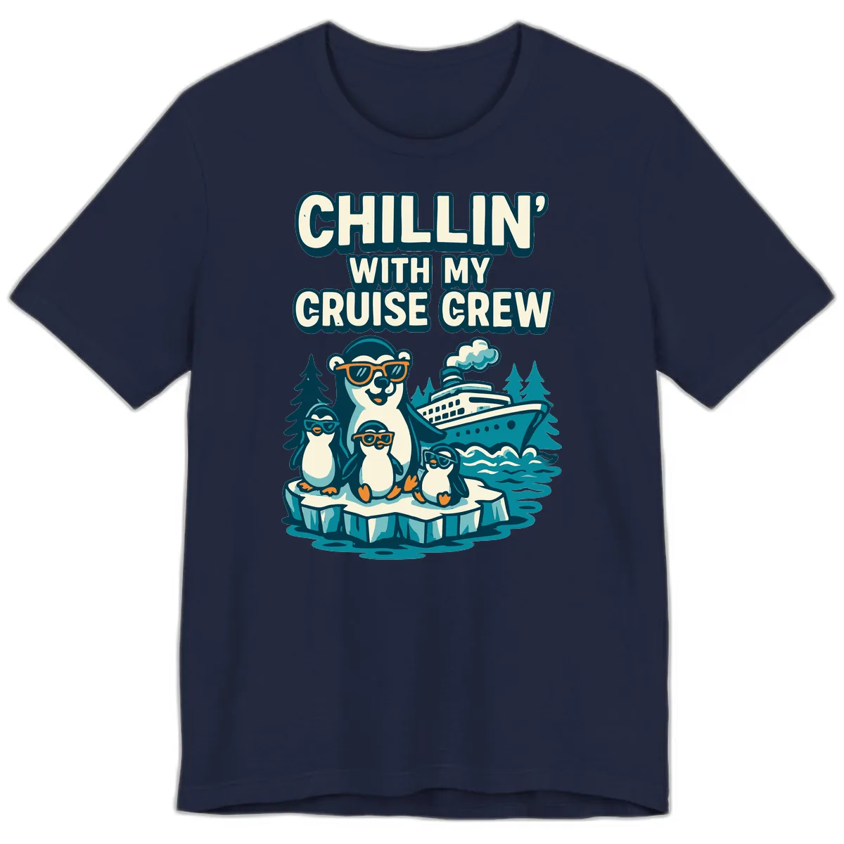 Chillin' With My Cruise Crew Premium T-Shirt in Navy