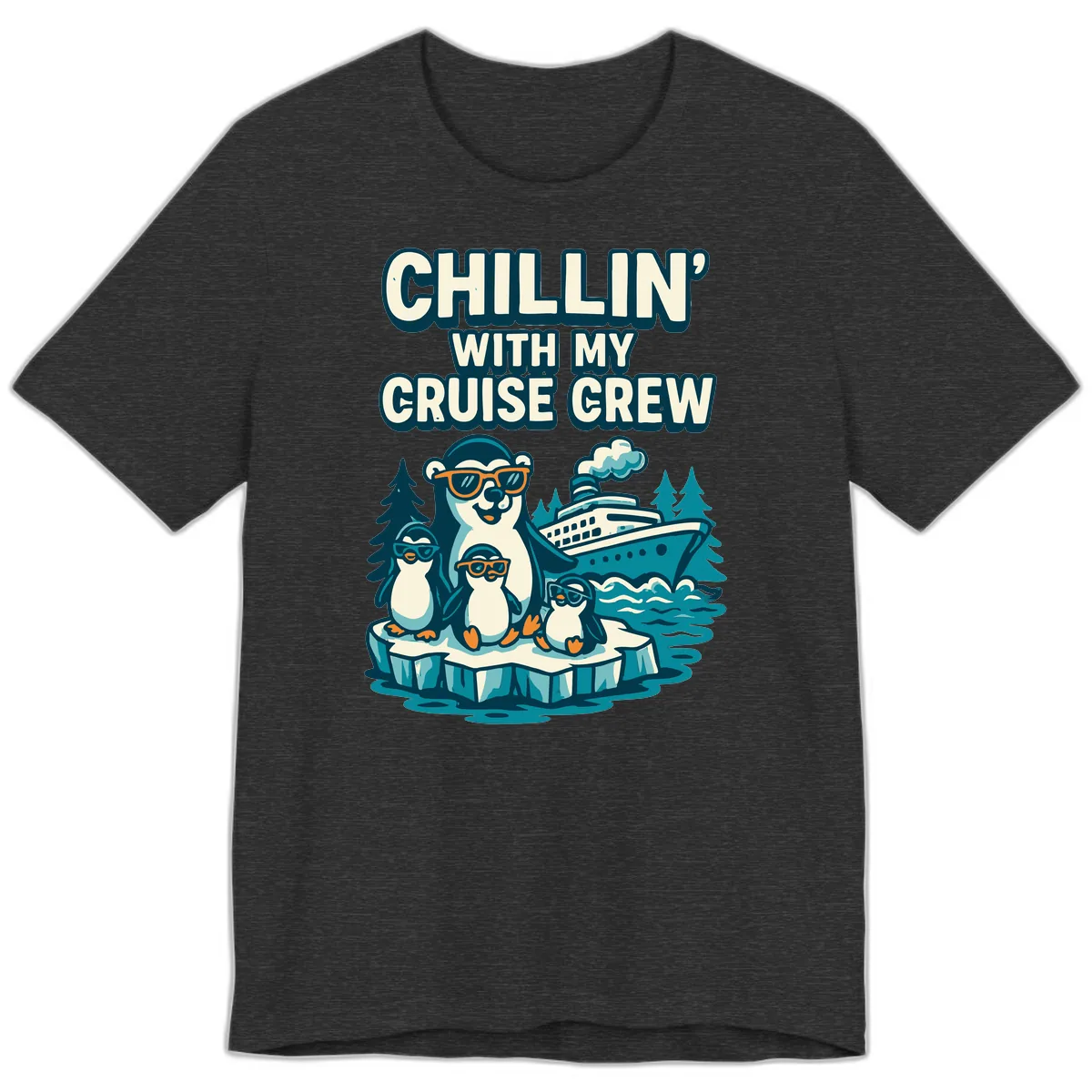 Chillin' With My Cruise Crew Premium T-Shirt in Dark Grey Heather