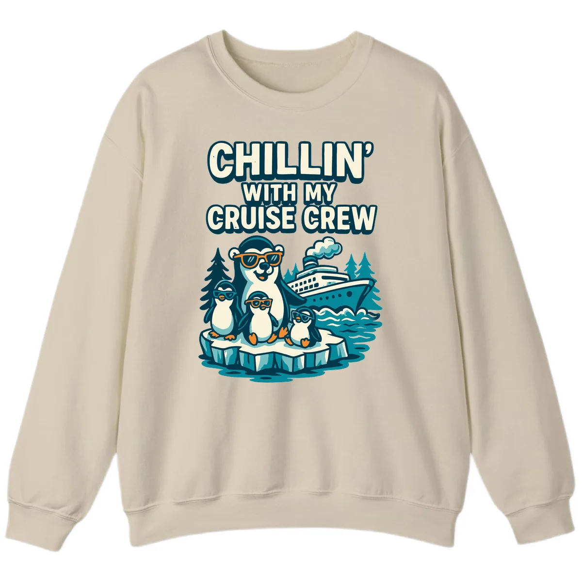 Chillin' With My Cruise Crew Sweatshirt in Sand