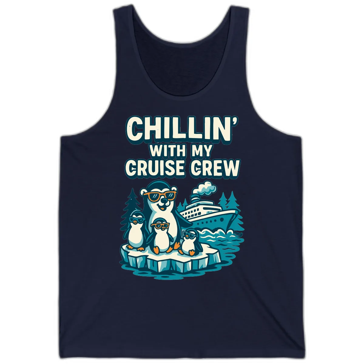 Chillin' With My Cruise Crew Tank in Navy