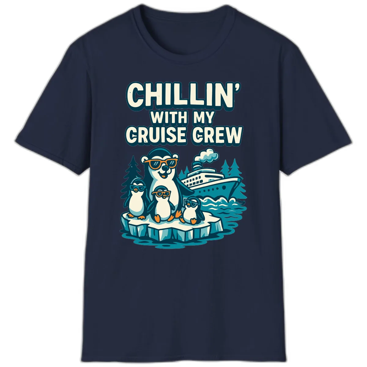 Chillin' With My Cruise Crew T-Shirt in Navy