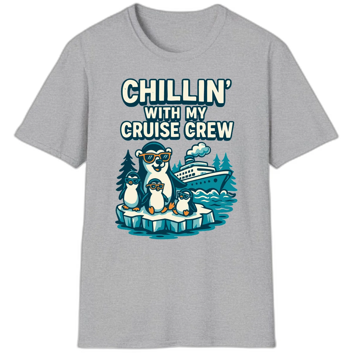Chillin' With My Cruise Crew T-Shirt in Sport Grey