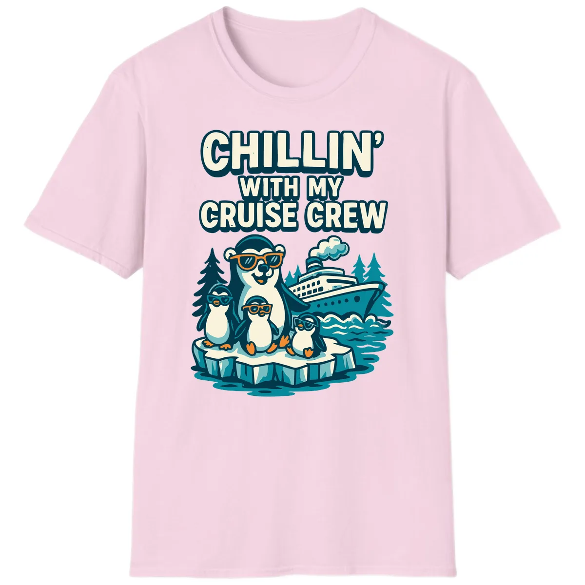 Chillin' With My Cruise Crew T-Shirt in Light Pink