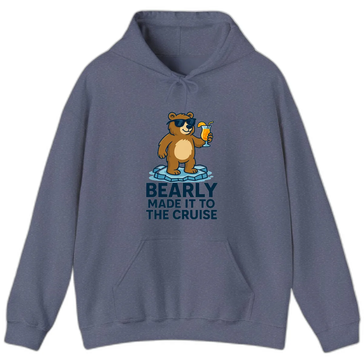 Bearly Made It To The Cruise Hoodie in Heather Navy