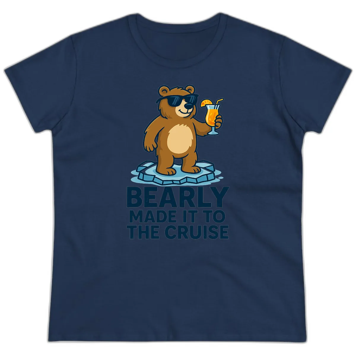 Bearly Made It To The Cruise Ladies Tee in Navy