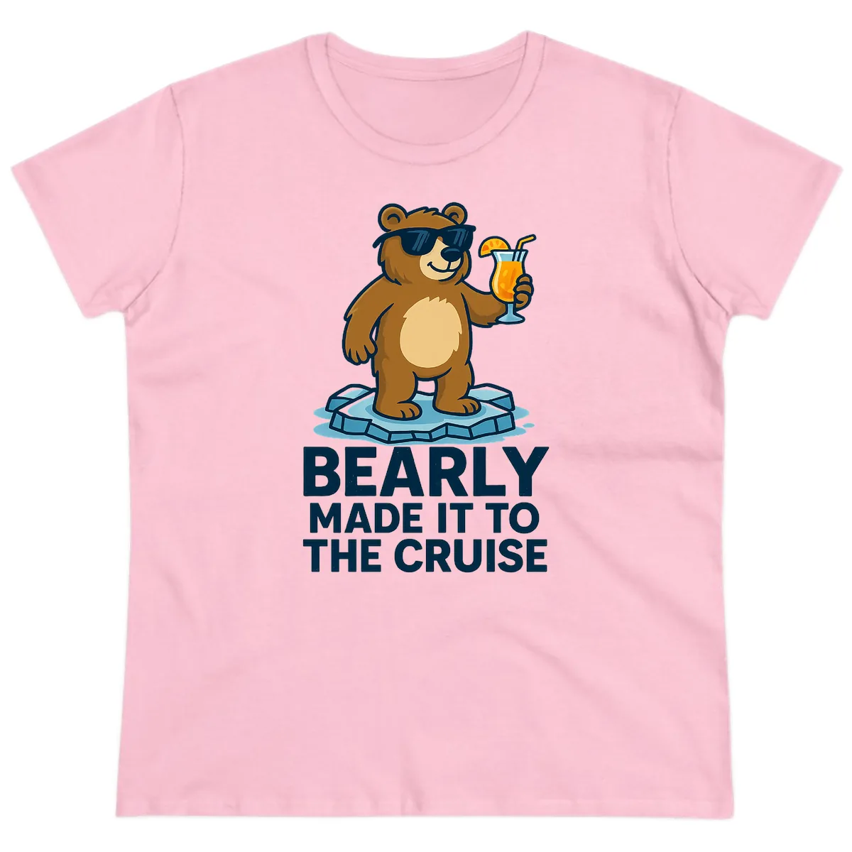 Bearly Made It To The Cruise Ladies Tee in Light Pink