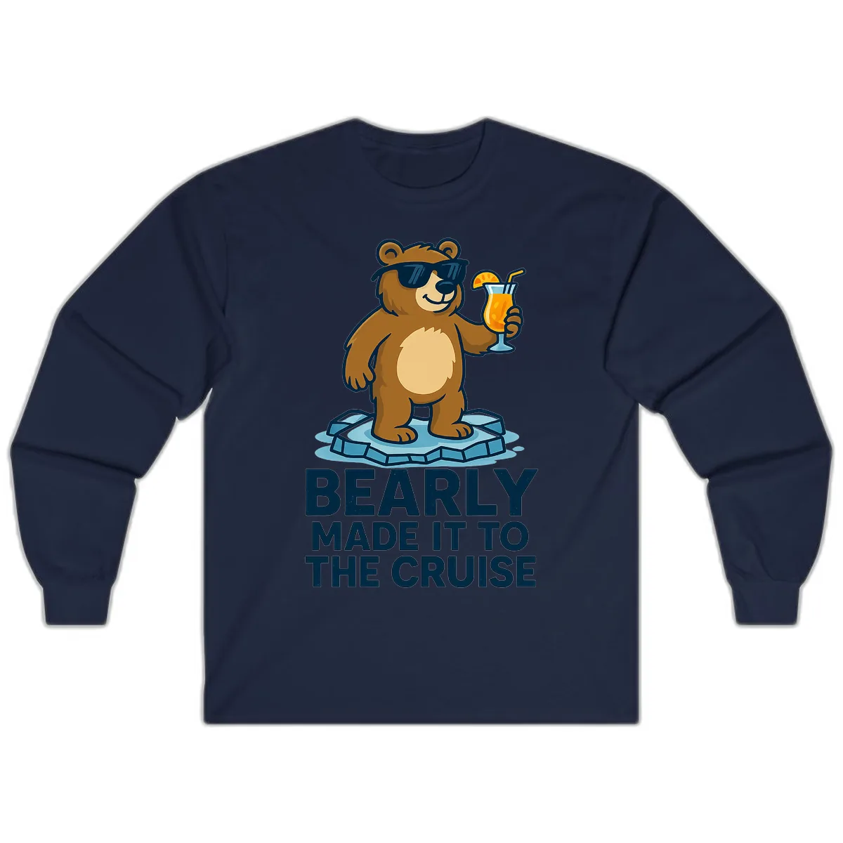 Bearly Made It To The Cruise Long Sleeve in Navy