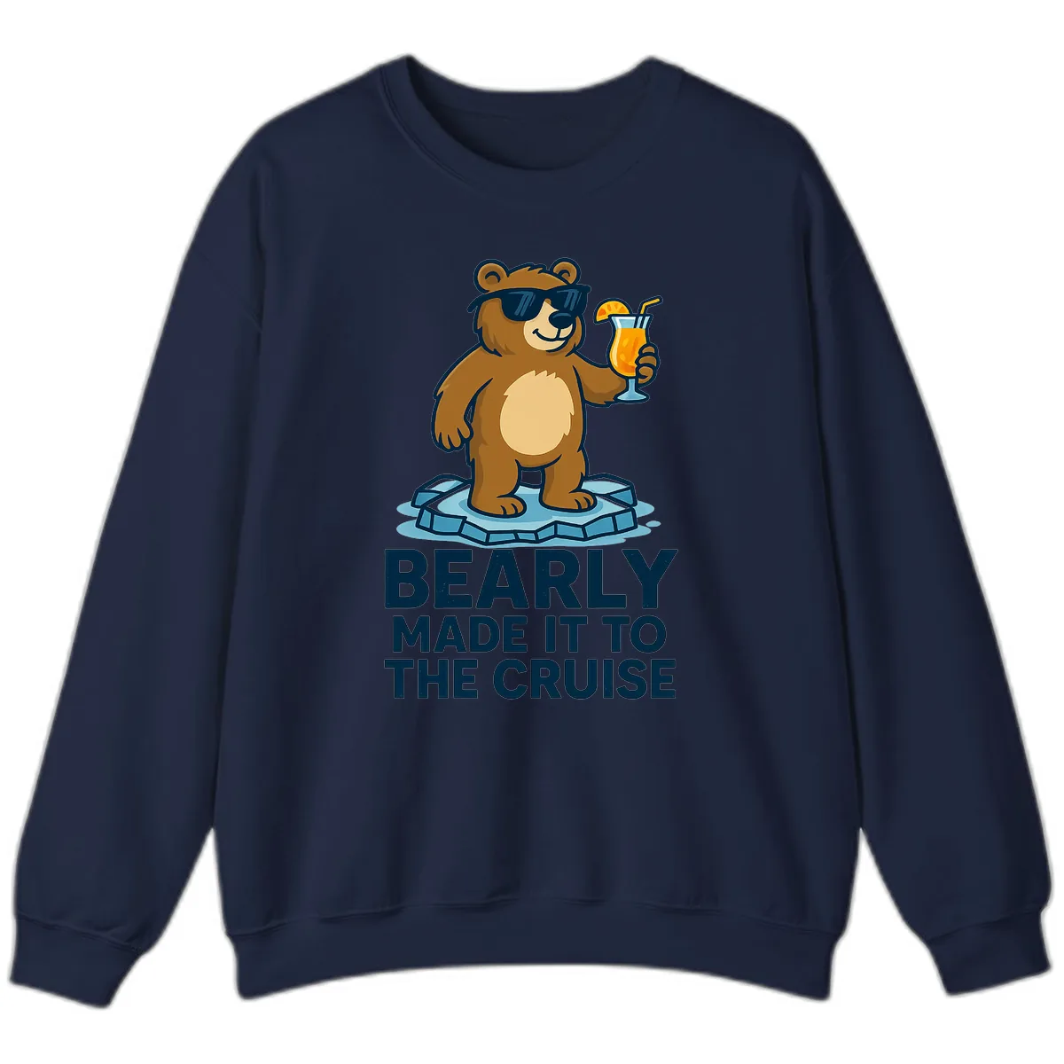 Bearly Made It To The Cruise Sweatshirt in Navy