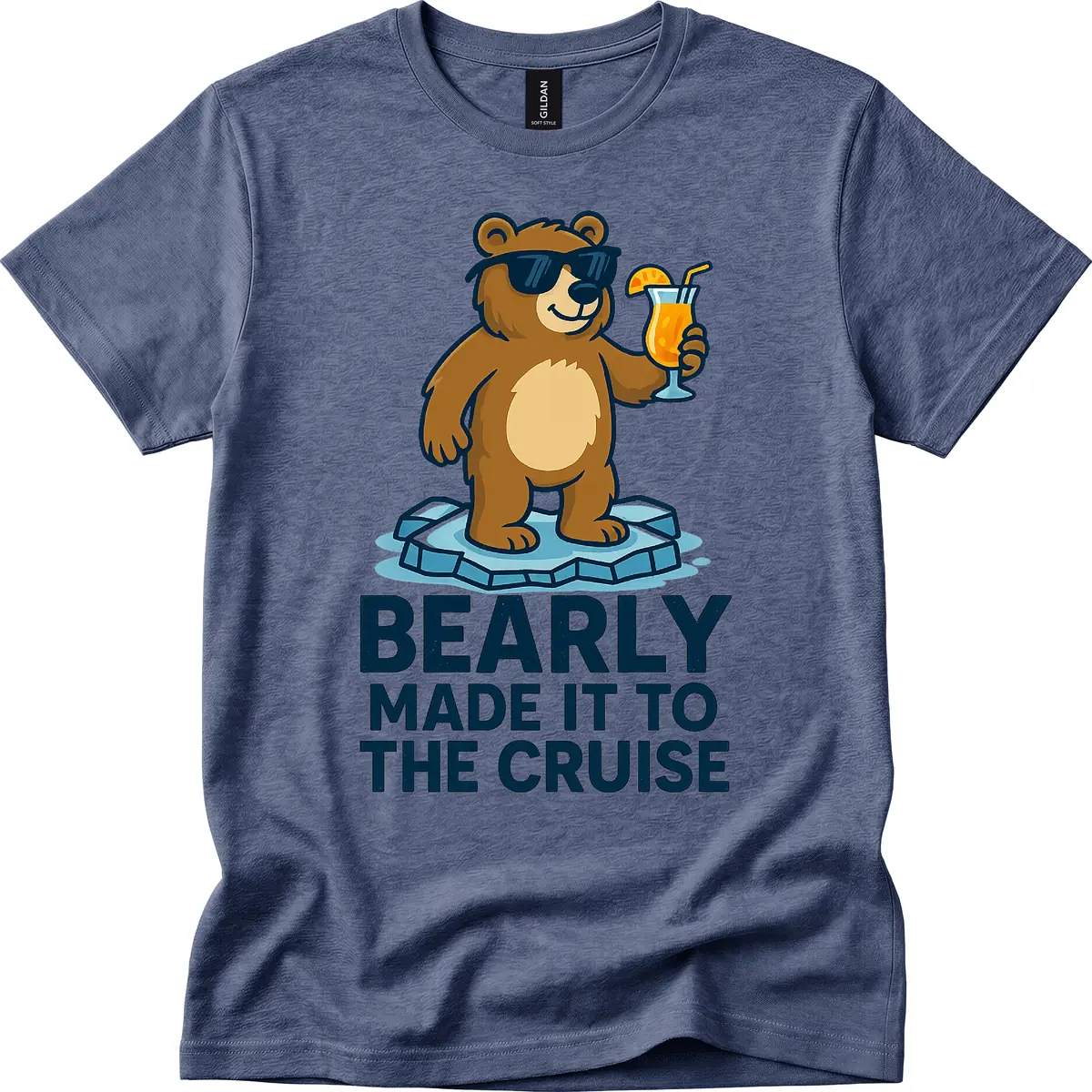 Bearly Made It To The Cruise T-Shirt in Heather Navy