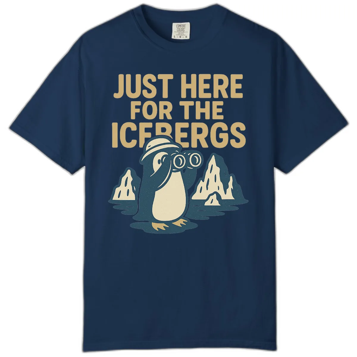 Just Here For The Icebergs Comfort Color in Navy