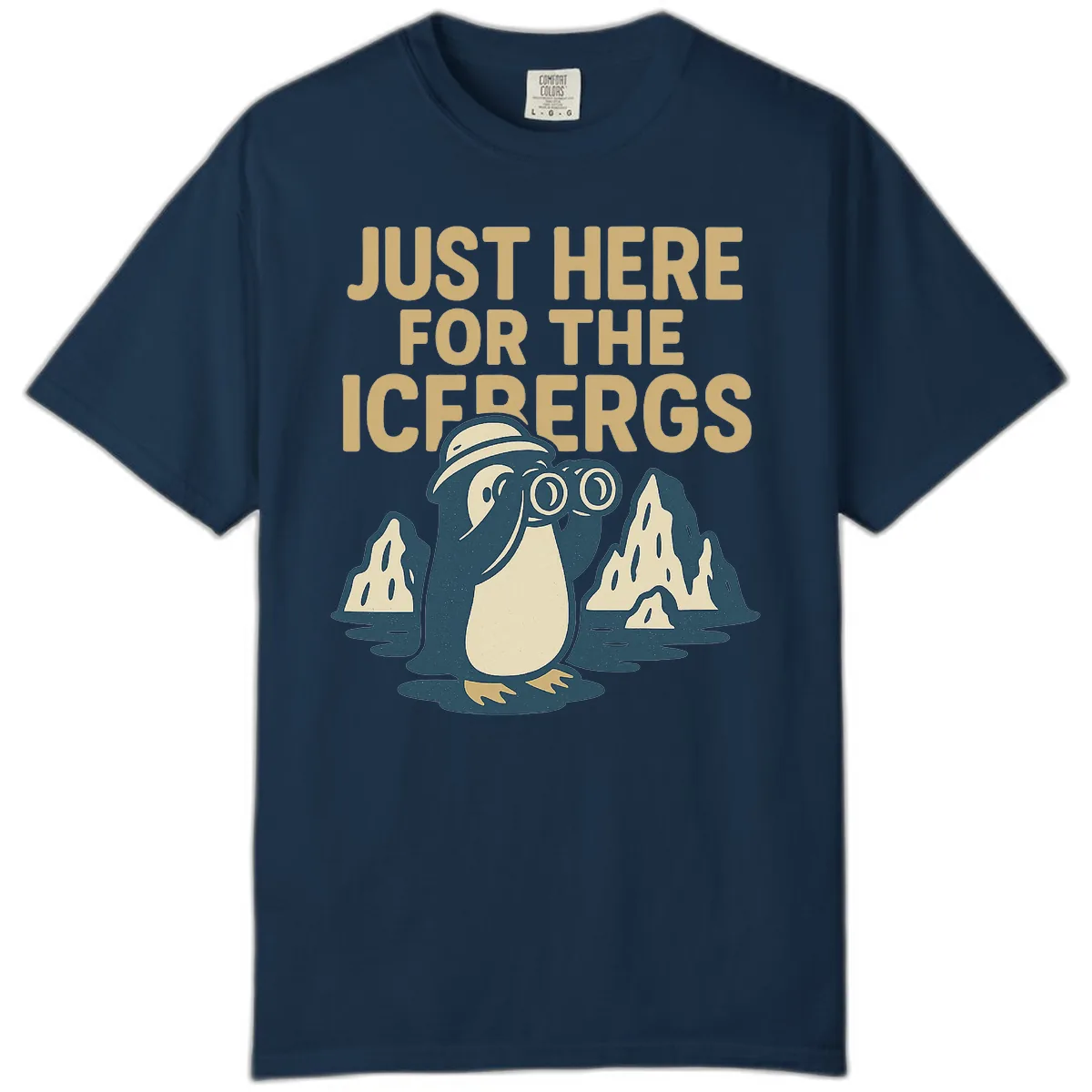 Just Here For The Icebergs Comfort Color in True Navy