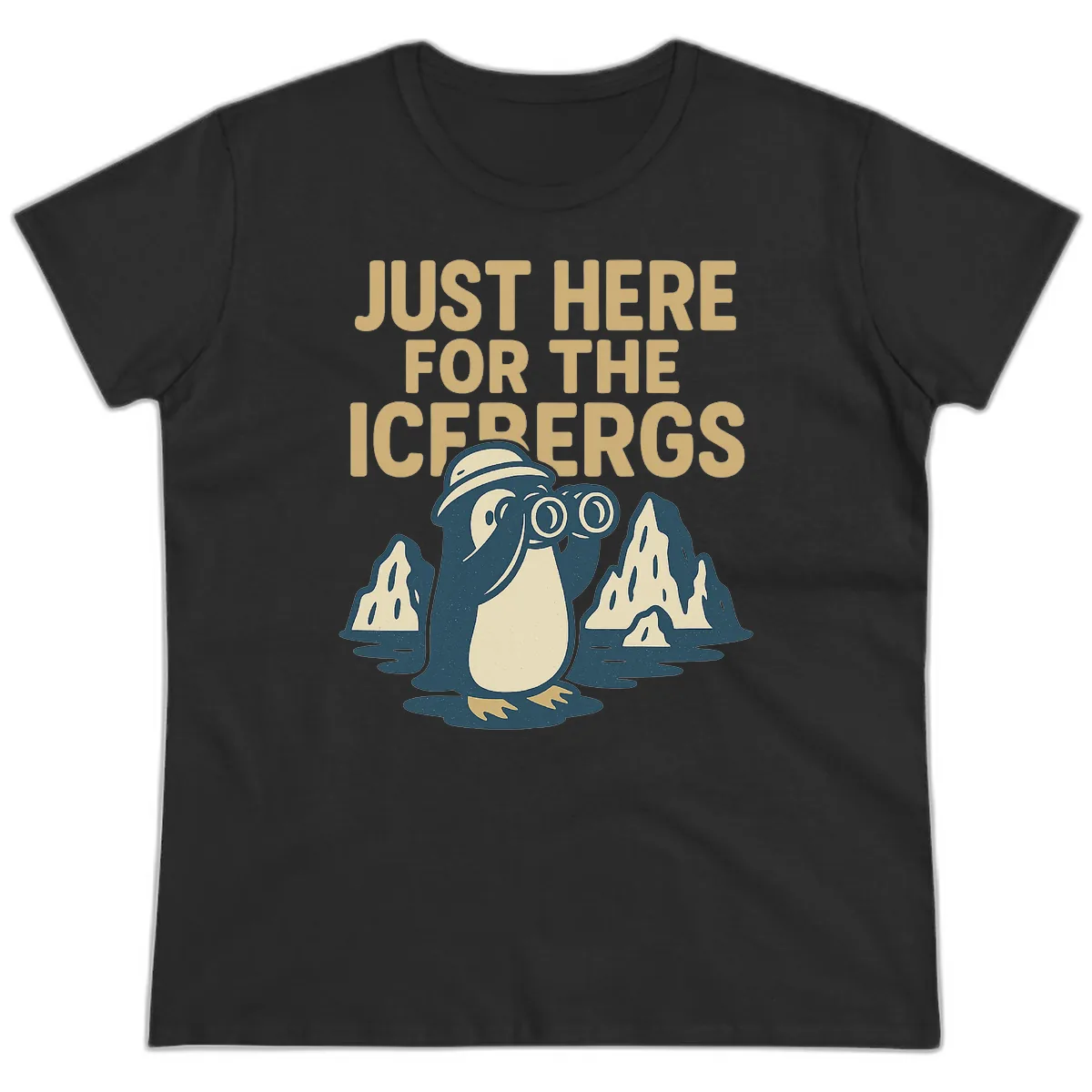 Just Here For The Icebergs Ladies Tee in Black