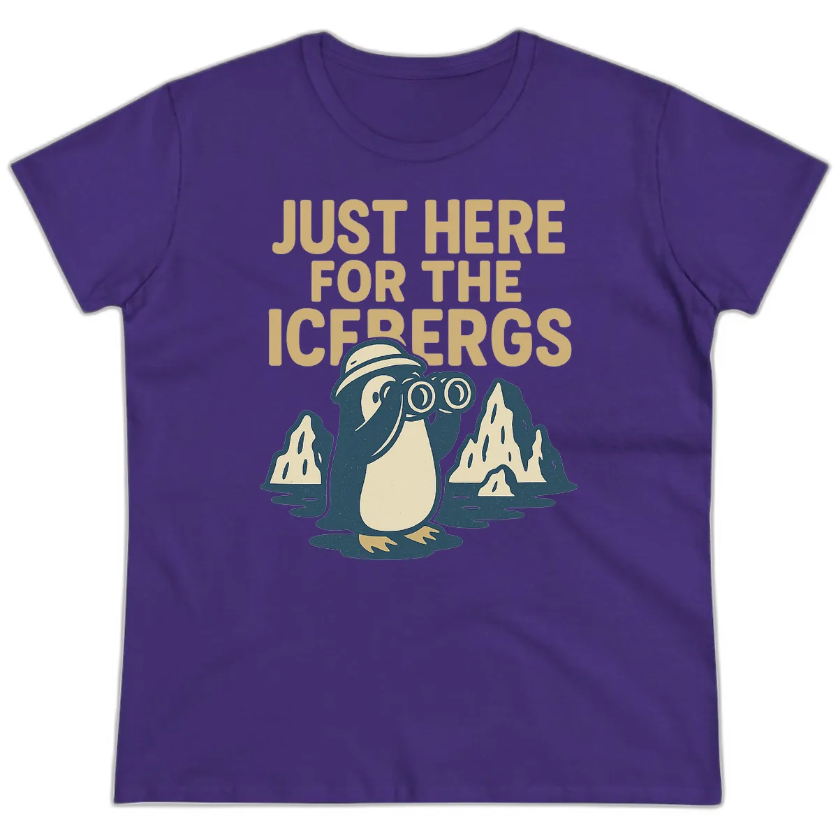 Just Here For The Icebergs Ladies Tee in Purple