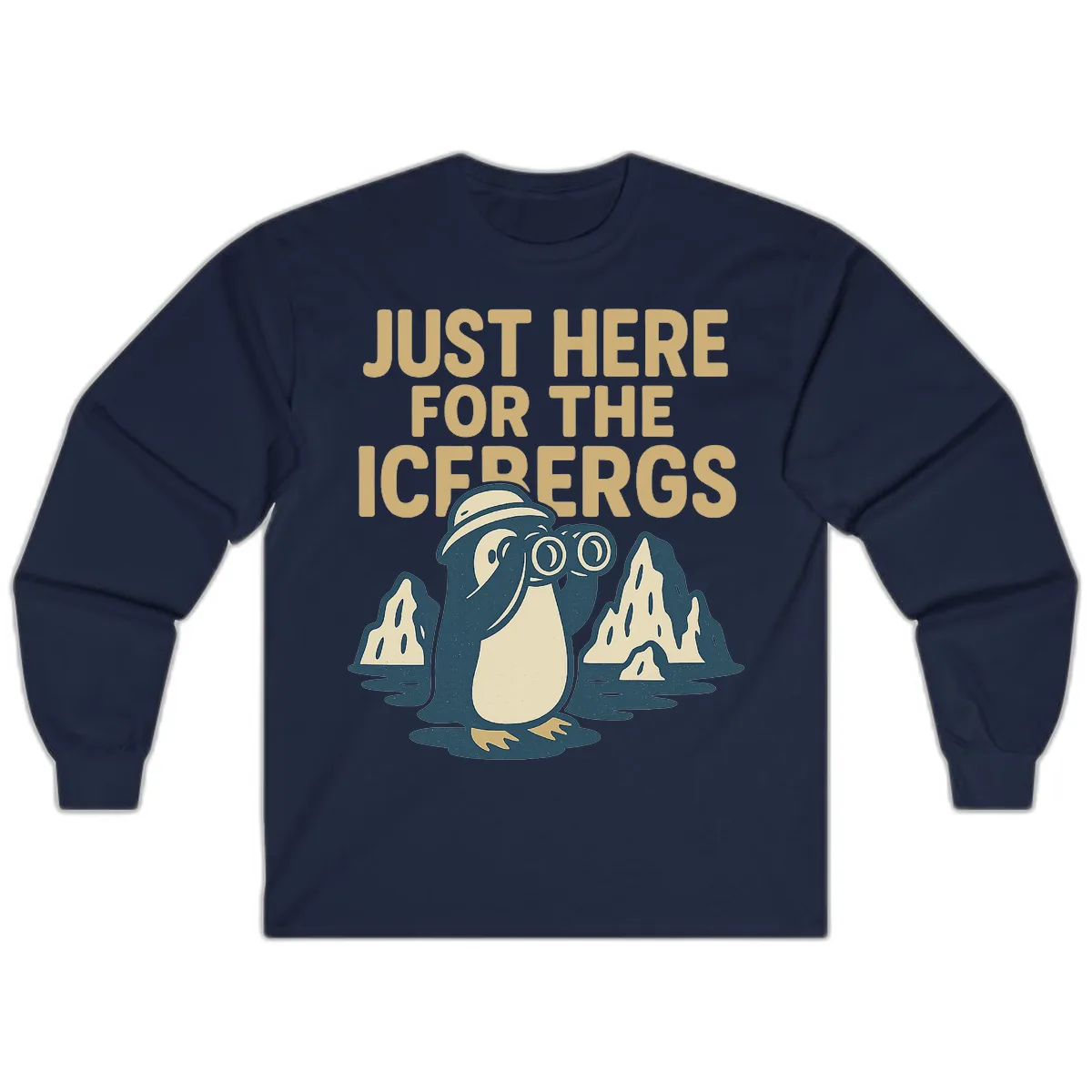 Just Here For The Icebergs Long Sleeve in Navy