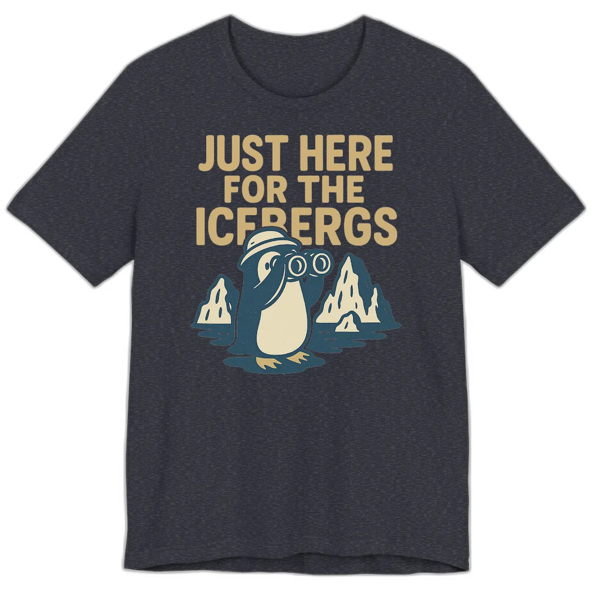 Just Here For The Icebergs Premium T-Shirt in Heather Navy