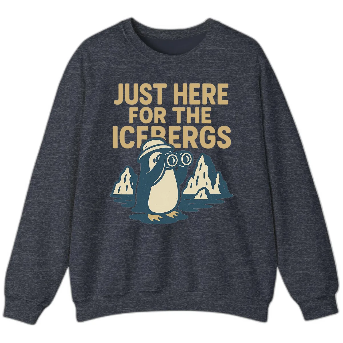 Just Here For The Icebergs Sweatshirt in Heather Sport Dark Navy