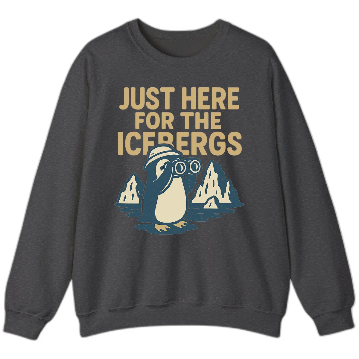 Just Here For The Icebergs Sweatshirt in Dark Heather