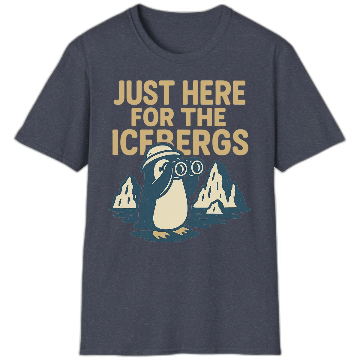 Just Here For The Icebergs T-Shirt in Heather Navy