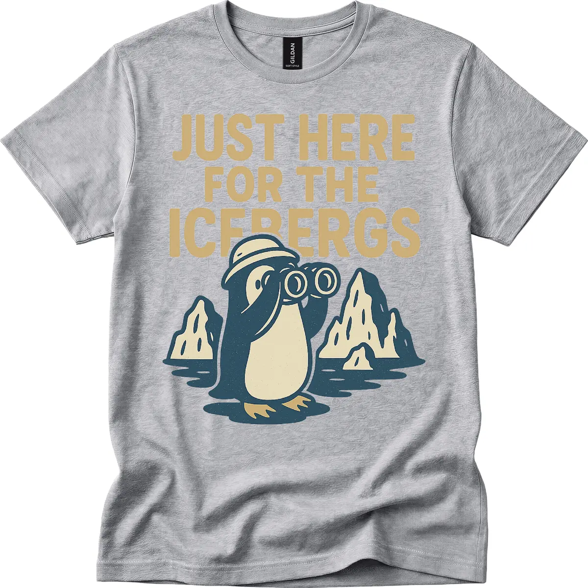 Just Here For The Icebergs T-Shirt in Sport Grey