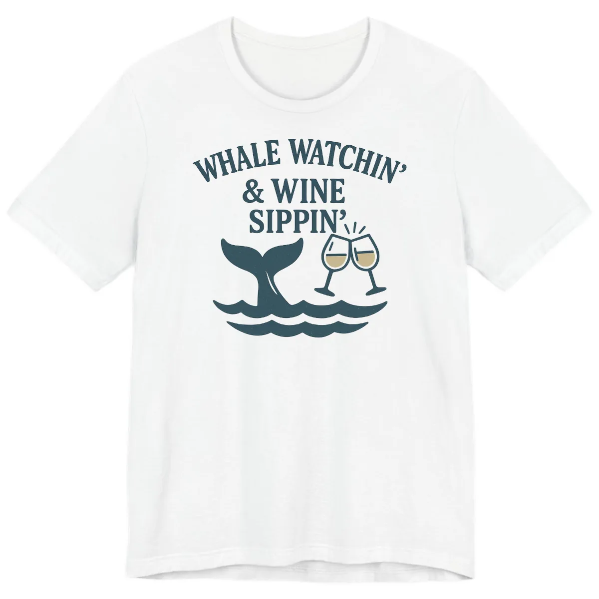 Whale Watchin' & Wine Sippin' Premium T-Shirt in White