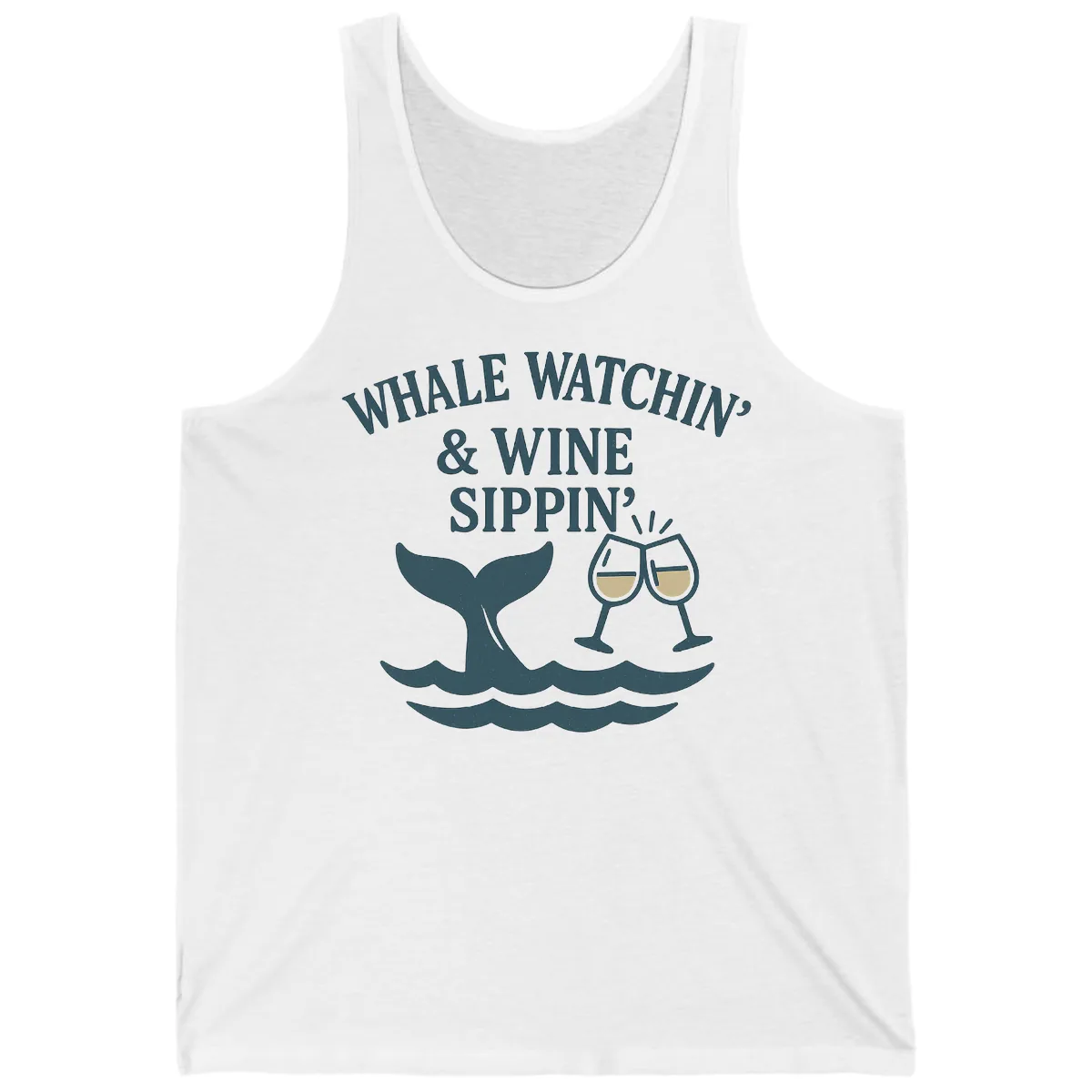 Whale Watchin' & Wine Sippin' Tank in White