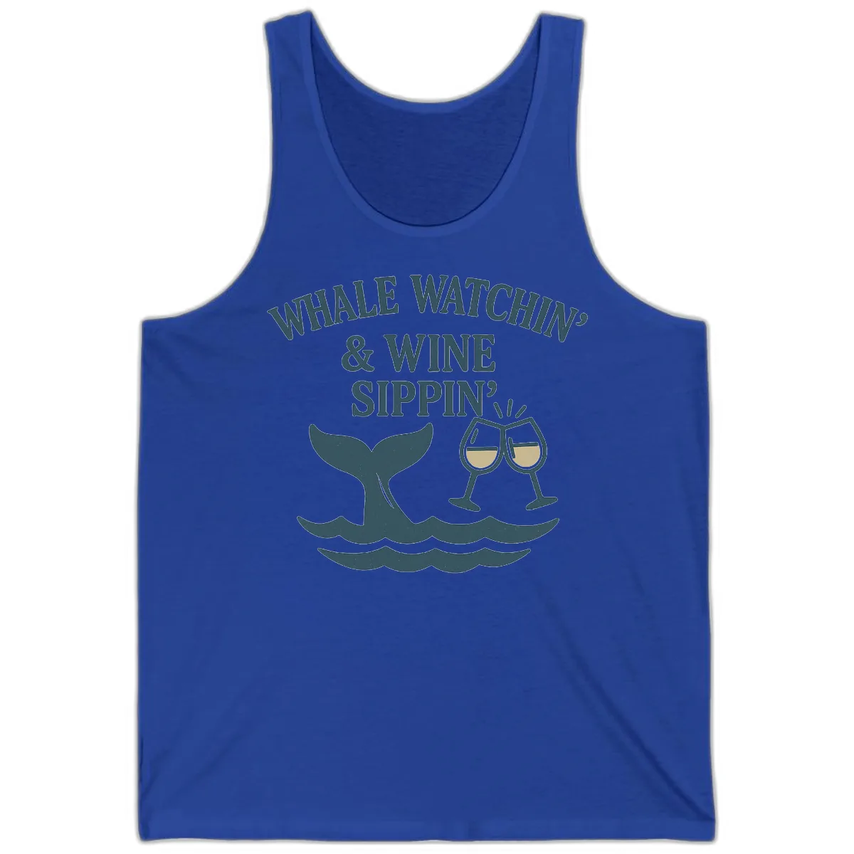 Whale Watchin' & Wine Sippin' Tank in True Royal