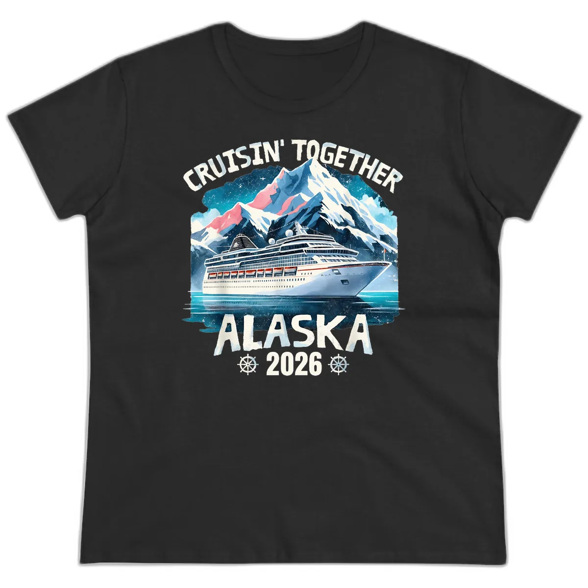 Cruising Into Alaska 2025 Ladies Tee in Black