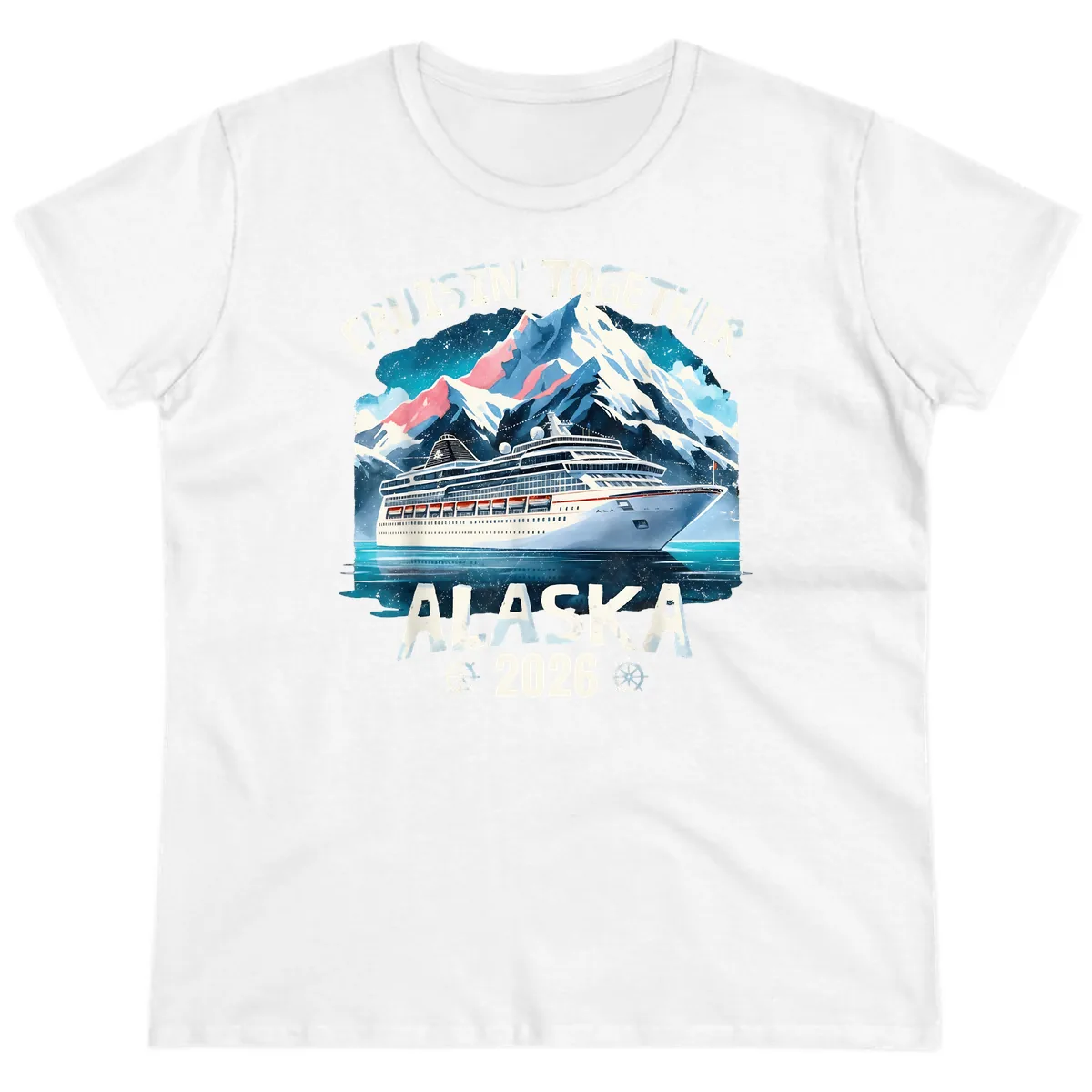 Cruising Into Alaska 2025 Ladies Tee in White