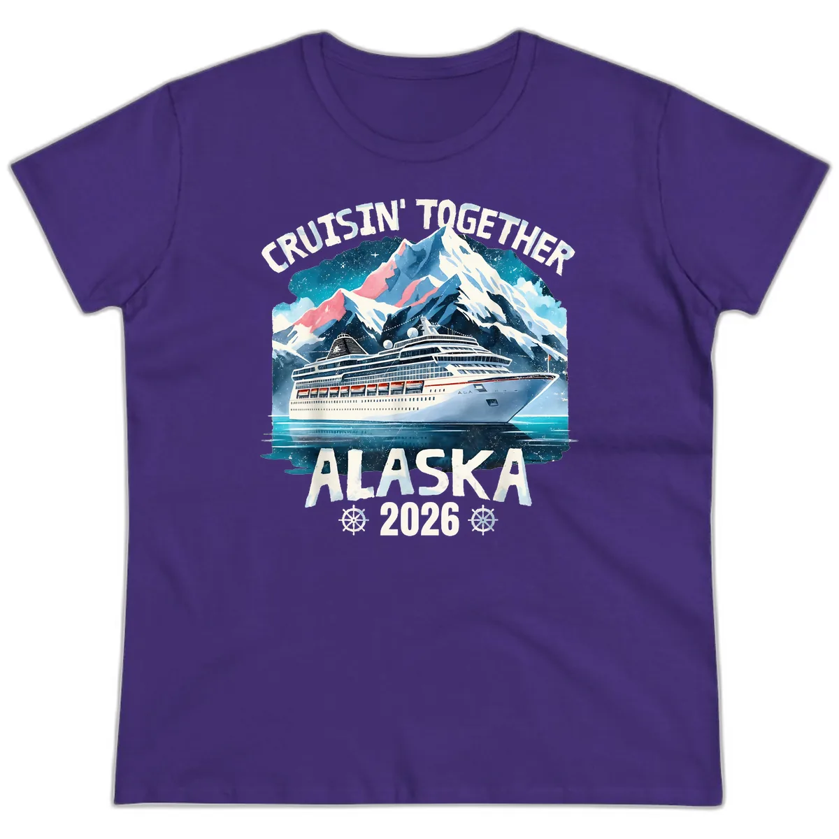 Cruising Into Alaska 2025 Ladies Tee in Purple
