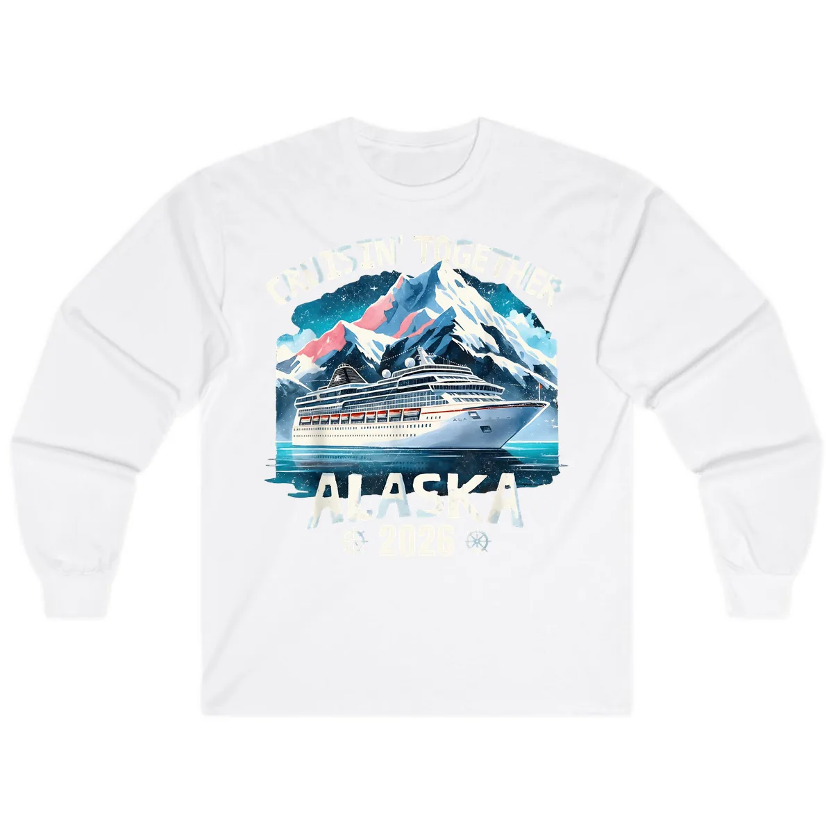 Cruising Into Alaska 2025 Long Sleeve in White