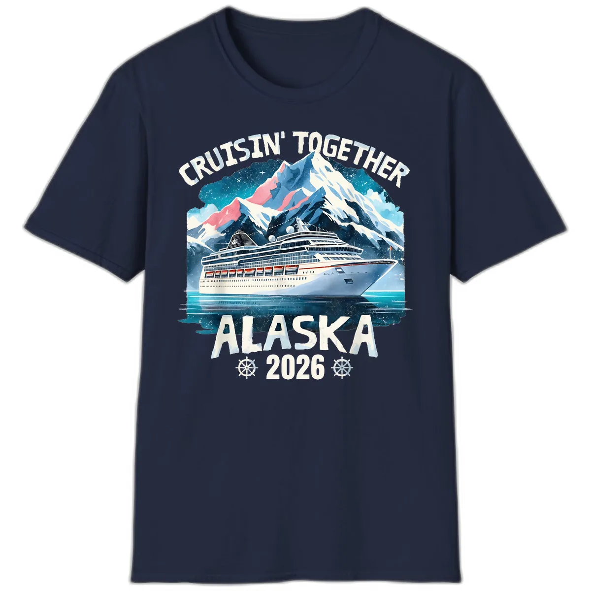 Cruising Into Alaska 2025 T-Shirt in Navy