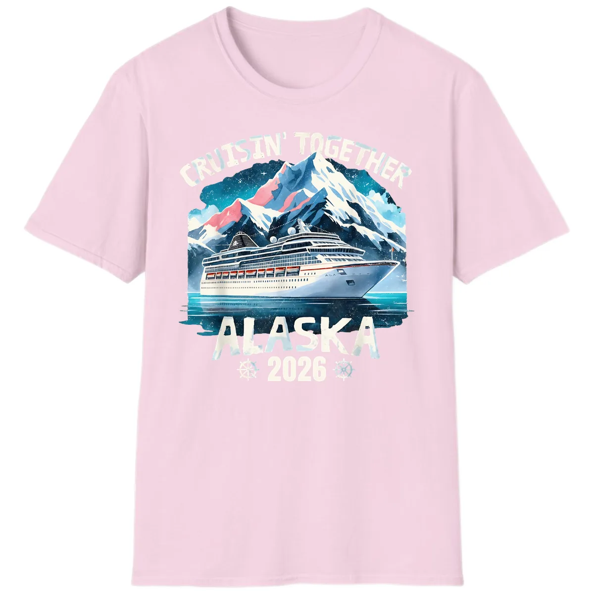 Cruising Into Alaska 2025 T-Shirt in Light Pink