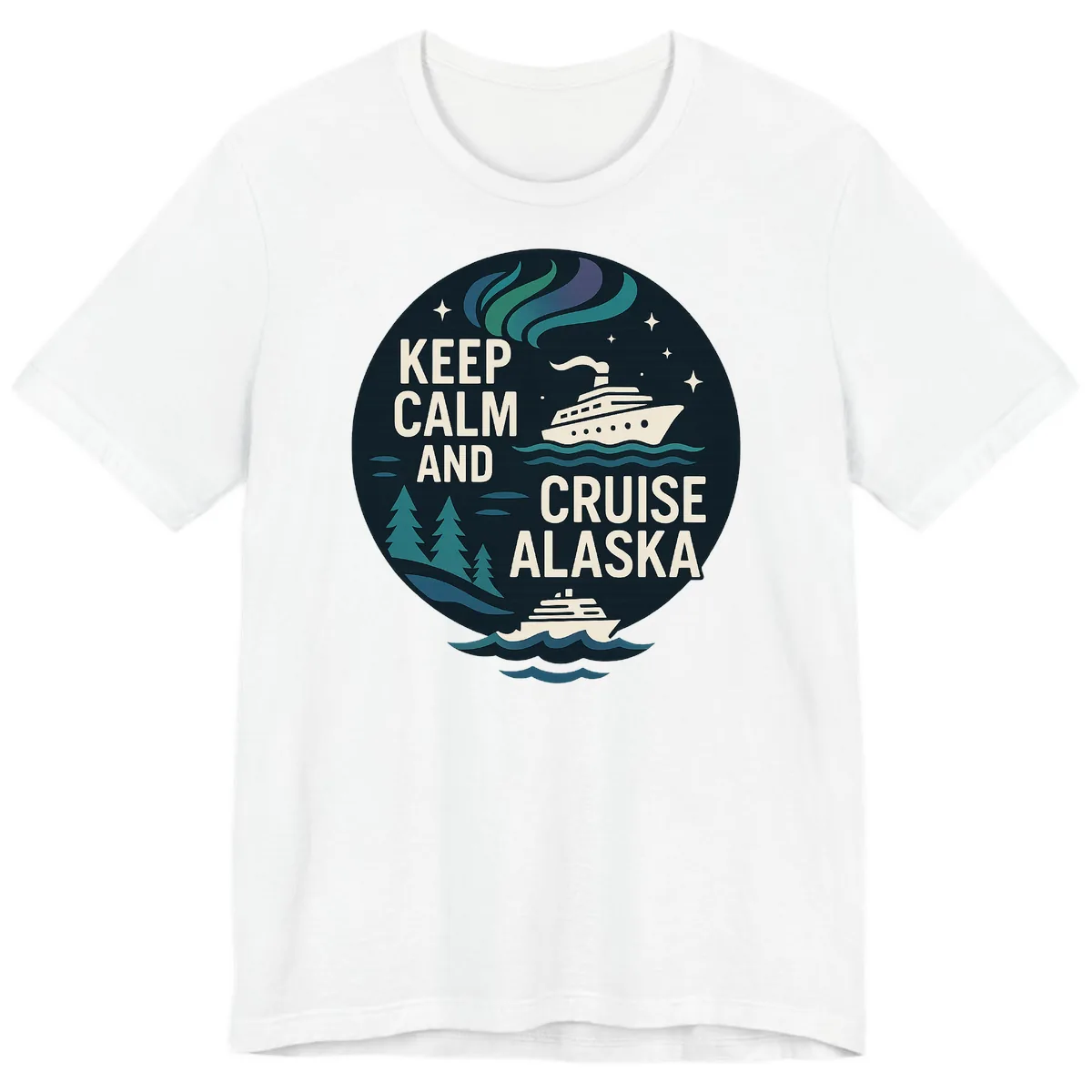 Keep Calm And Cruise Alaska Premium T-Shirt in White