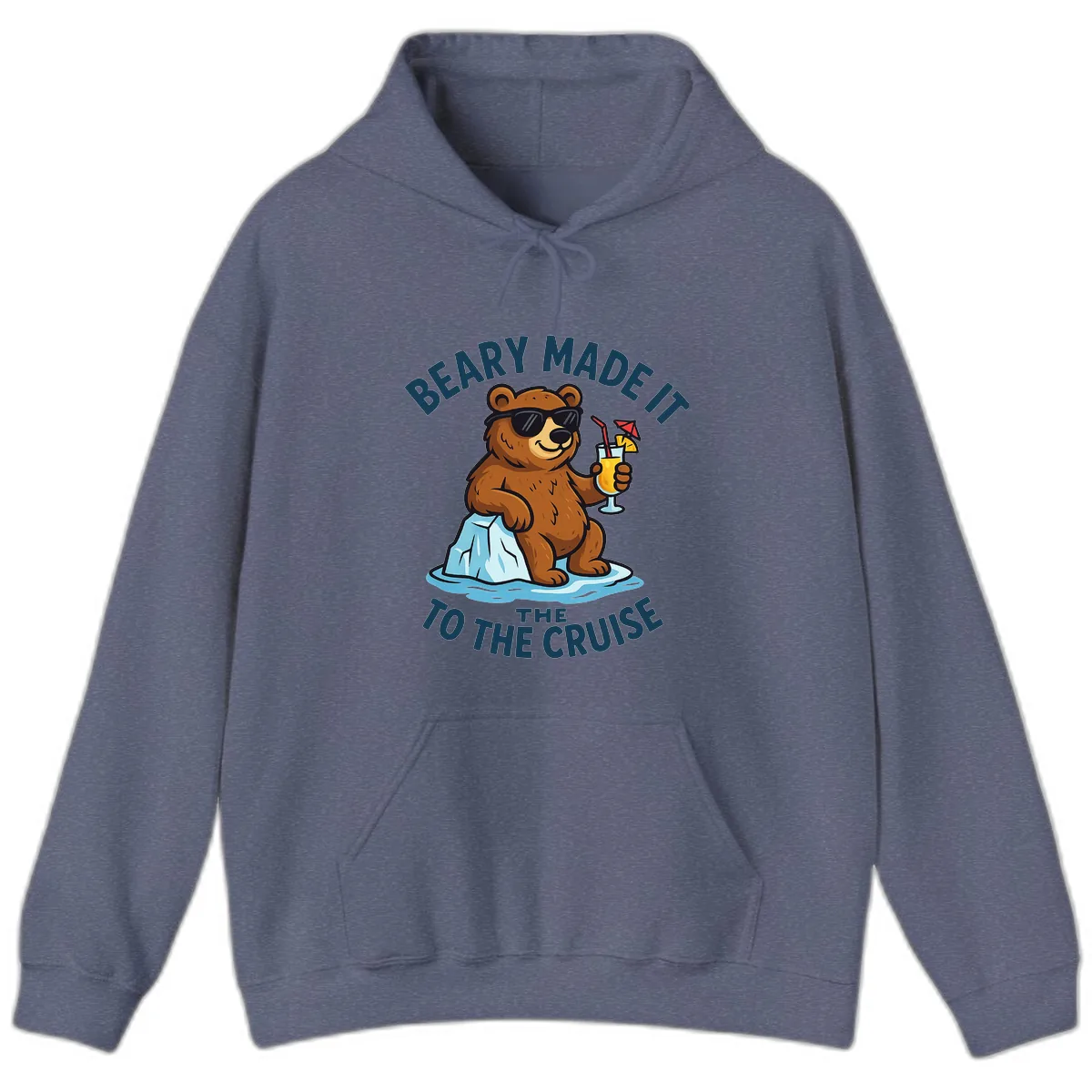 Beary Made It To The Cruise Hoodie in Heather Navy