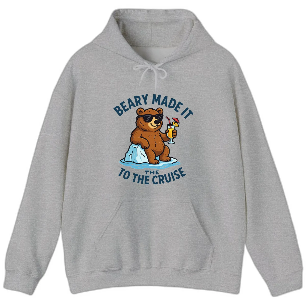Beary Made It To The Cruise Hoodie in Sport Grey