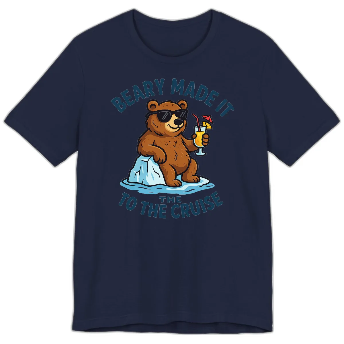 Beary Made It To The Cruise Premium T-Shirt in Navy