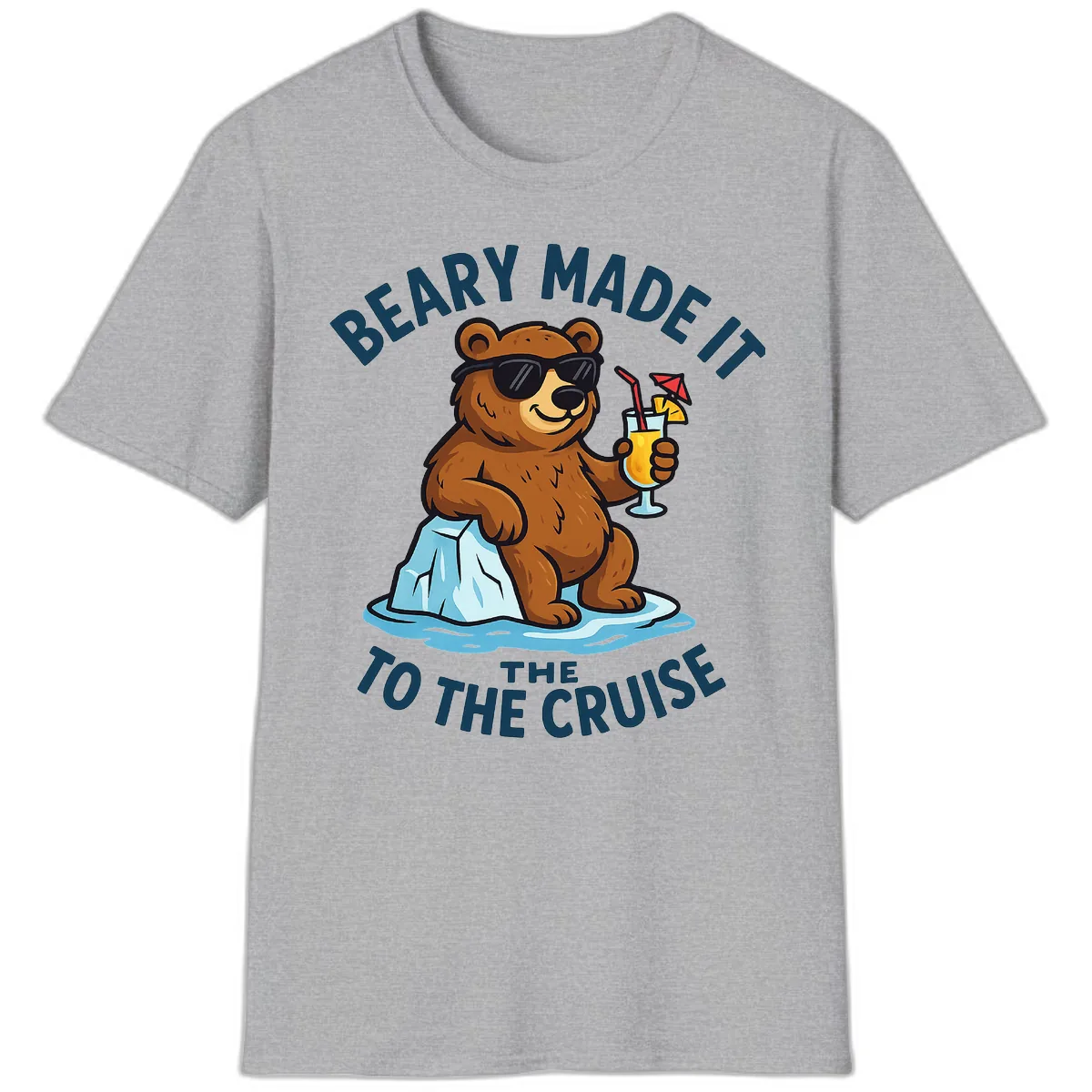 Beary Made It To The Cruise T-Shirt in Sport Grey