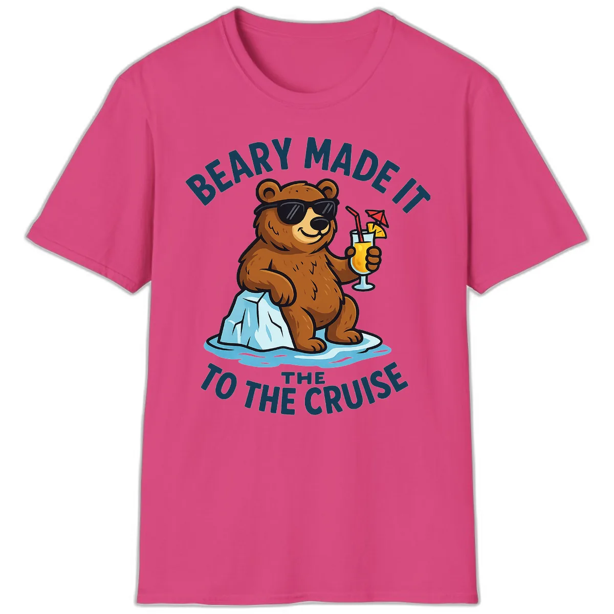 Beary Made It To The Cruise T-Shirt in Heliconia