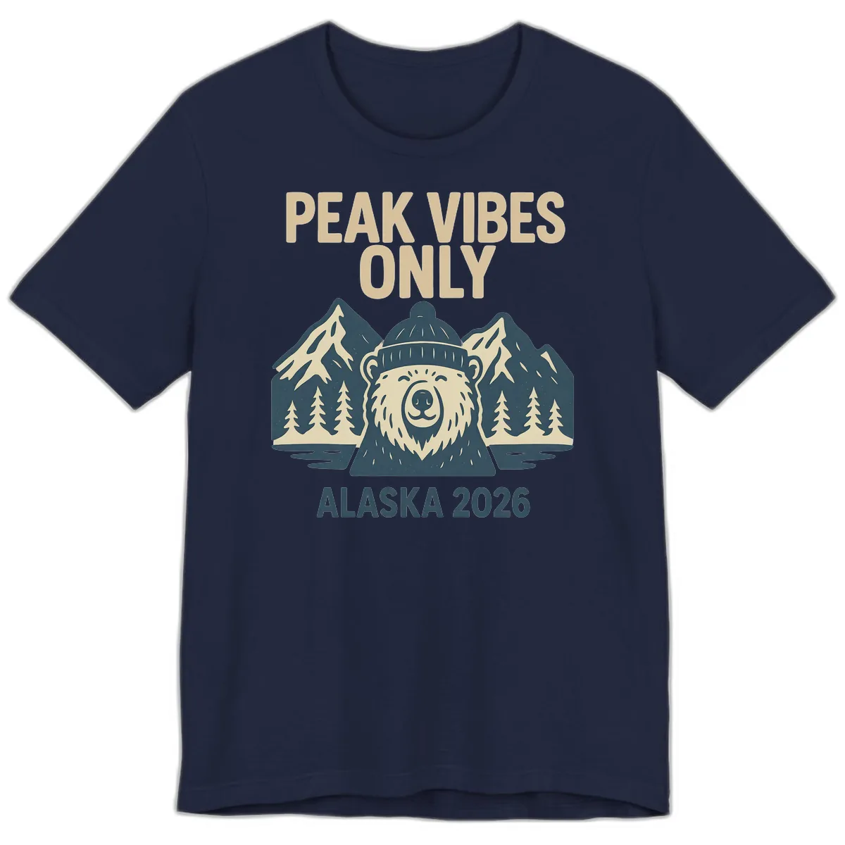 Peak Vibes Only Alaska 2026 Premium T-Shirt in Navy