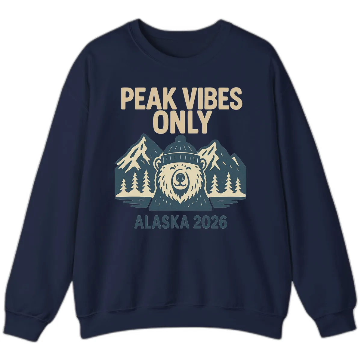 Peak Vibes Only Alaska 2026 Sweatshirt in Navy
